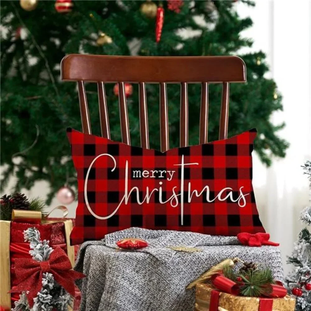 Christmas Pillow Covers Merry Christmas Throw Pillow Decorative Christmas Red